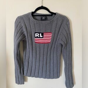 Ralph Lauren 100% cotton American flag sweater
